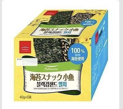 アサヒコ　韓国海苔スナック　小魚　40g×5袋（200g入）