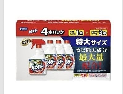 カビキラー　特大サイズ　4本パック　（本体1,000g×1本・詰め替え用1,000g×3本）