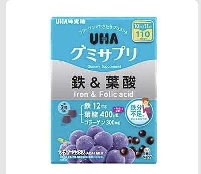 UHA味覚糖 グミサプリ 鉄＆葉酸 1日目安量：2粒（110日分）