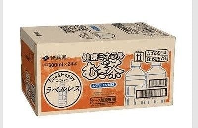 伊藤園　健康ミネラル　むぎ茶　ラベルレス　600ml×24本