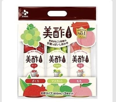 CJ　美酢アソート　ざくろ・マスカット・もも　800ml×3本