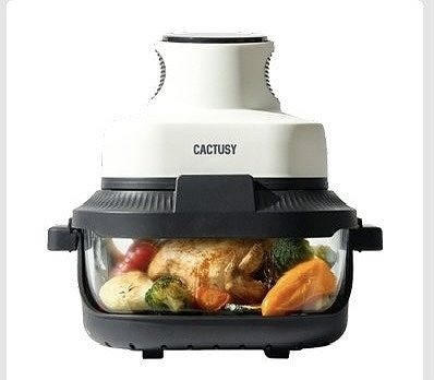 CACTUSY エアフライヤー 4.5L・1.5L ガラスキューブ付　CT-AF4067CW