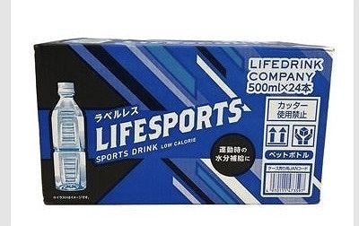 LIFE DRINK COMPANY LIFESPORTS　スポーツドリンク　ラベルレス　500ml×24本