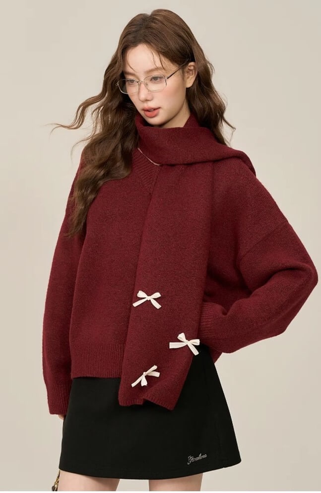 デザインニットセーター