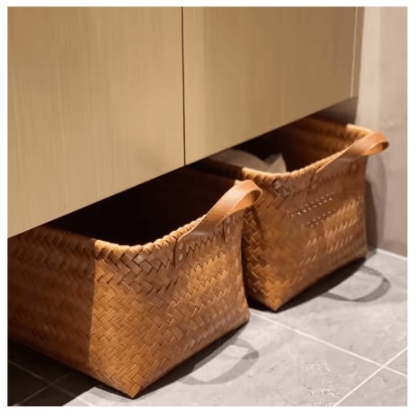 フェイクラタン収納バスケット