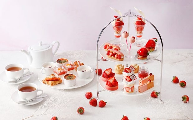 東京マリオットホテル「Strawberry × White Chocolate Afternoon Tea」。ブランドいちご「べにたま」とホワイトチョコが主役！
