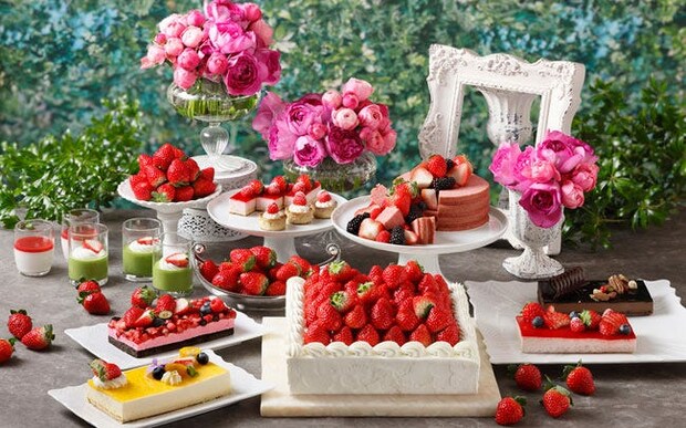 グランドニッコー東京 台場「冬のプリフィックスランチ」。あまおうなど4種類のいちご食べ比べや、いちごスイーツビュッフェ付き