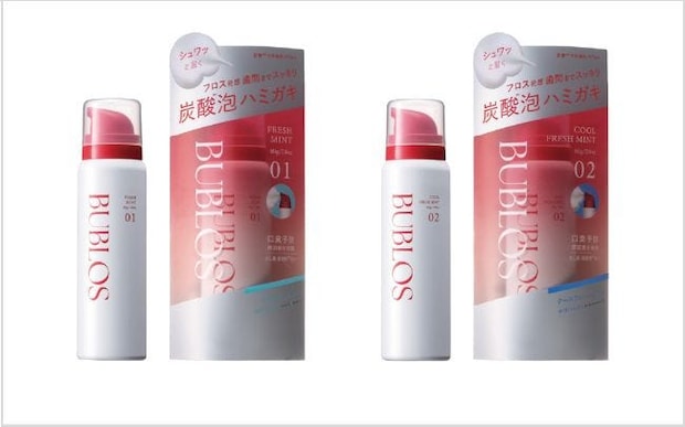 全方位ツルツルの歯へ！日本初（※1）エアゾールタイプの炭酸（※2）泡ハミガキ、BUBLOS（バブロス）が発売