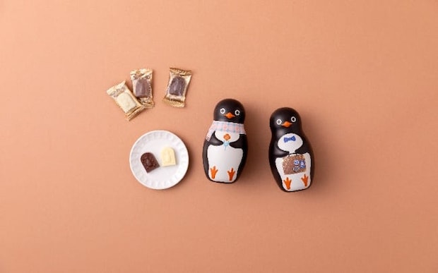 バレンタインに。ペンギン型の缶にキュンとする限定チョコ／モロゾフの「旅するペンギン＆夢見るペンギン」