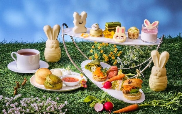 グランド ハイアット 東京の春限定アフタヌーンは“庭園で遊ぶうさぎ”がテーマ。うさ耳バンズのバーガーやキャロットケーキも！