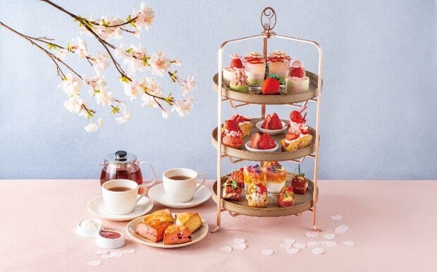 ローズホテル横浜で春いちご×桜のご褒美。人気品種「あまりん」と「かおりん」使用のアフタヌーンティー