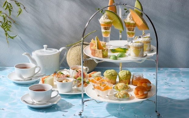 東京マリオットホテルの初夏限定メロンアフタヌーンティー。高知県の契約農園から直送の2種マスクメロンを使用!