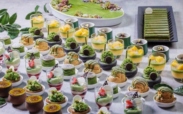 ウェスティンホテル東京の抹茶デザートビュッフェ。宇治抹茶や西尾抹茶を使った抹茶スイーツ約20種が食べ放題!
