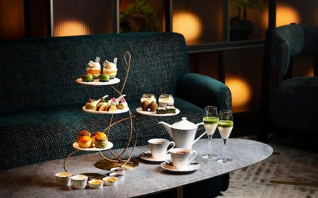 JWマリオット・ホテル東京の抹茶アフタヌーンティー。上久保茶園が厳選した抹茶を使ったパフェやセイボリーが勢揃い