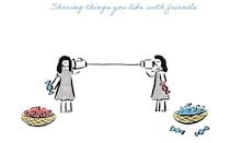 友達とお互いの “好き ”を共有することで、楽しみが2倍に膨らんで…／おやつがあれば、だいたいだいじょうぶ(4)