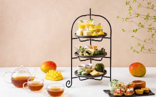 三井ガーデンホテル名古屋プレミアのマンゴー×抹茶アフタヌーンティー。宮崎県産マンゴーと宇治・西尾の抹茶が競演！