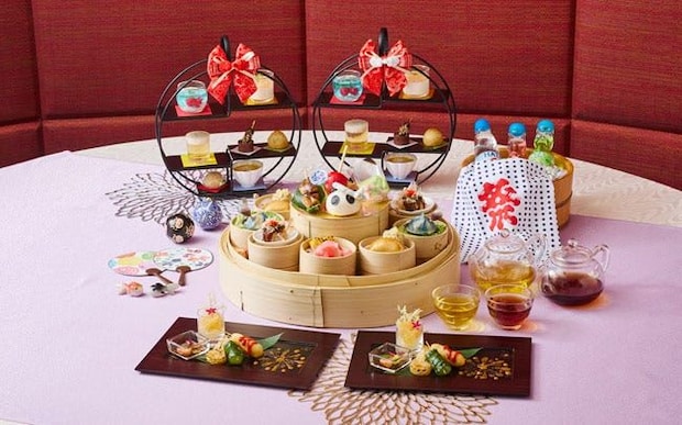 ロイヤルパークホテルから、「夏祭り」がテーマのチャイニーズアフタヌーンティー。金魚の形の蒸し餃子など目にも楽しい品ばかり