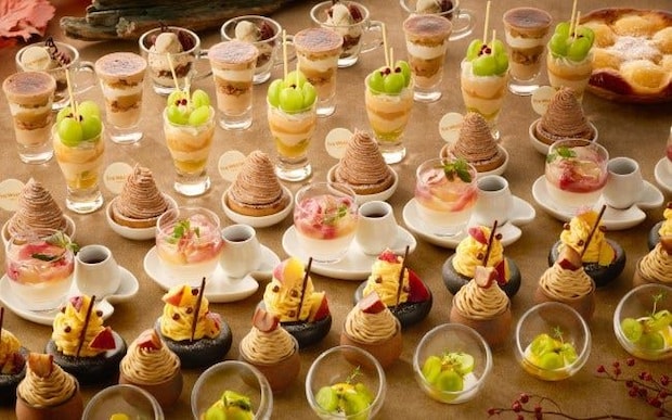 ウェスティンホテル東京の「Autumn Harvest Dessert Buffet」。秋の味覚をふんだんに使用したスイーツが揃う贅沢ビュッフェ