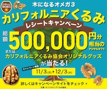 植物性オメガ3脂肪酸をおいしく摂ろう！「木になるオメガ3　カリフォルニアくるみ レシートキャンペーン」2025年12月3日(水)まで開催中
