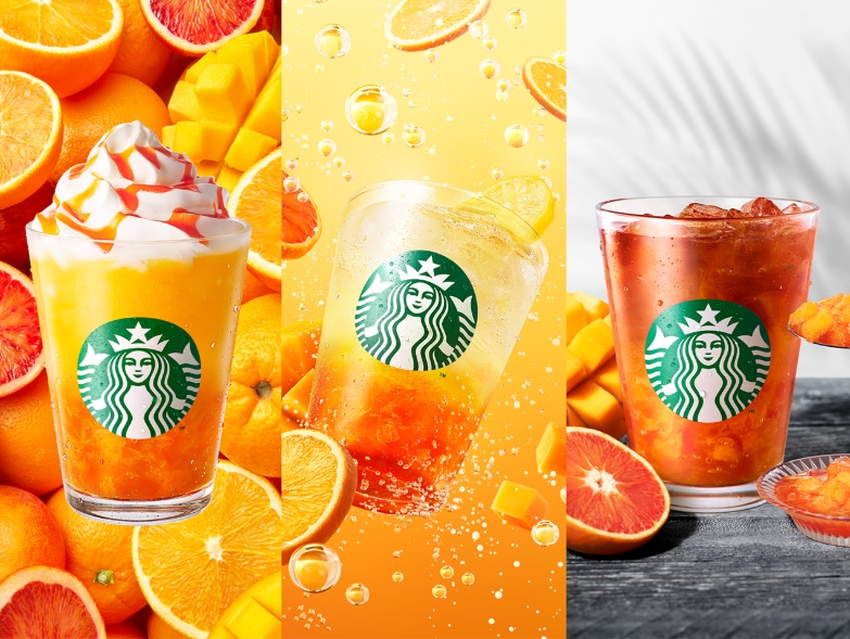 【スターバックス】オレンジ&マンゴーが主役の季節限定ドリンク3種を発売
