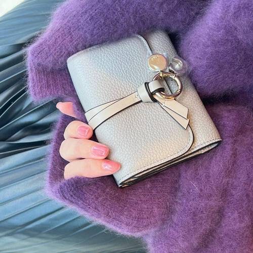 クロエの財布を持っている女性の手