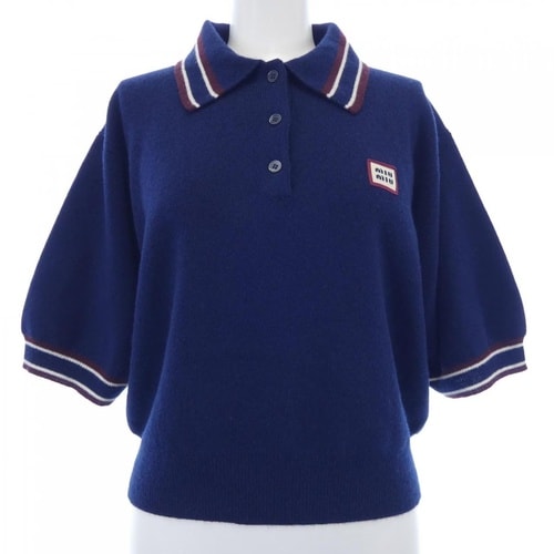 ミュウミュウのネイビーのポロニット