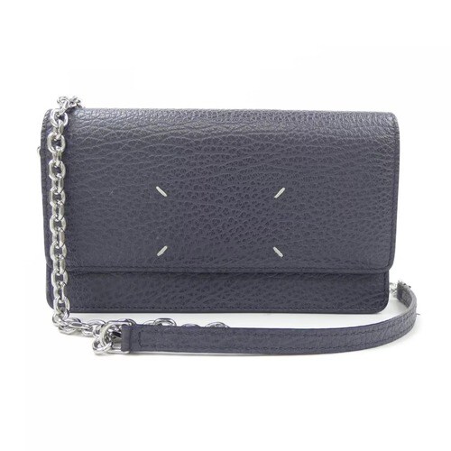 メゾン マルジェラのグレインレザー チェーン ロングウォレット