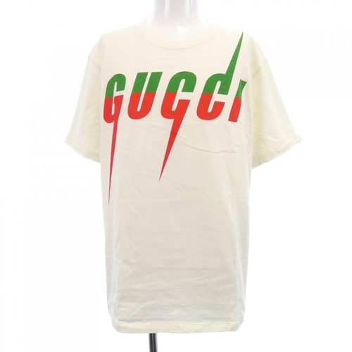 ホワイトのグッチのブレードロゴTシャツ