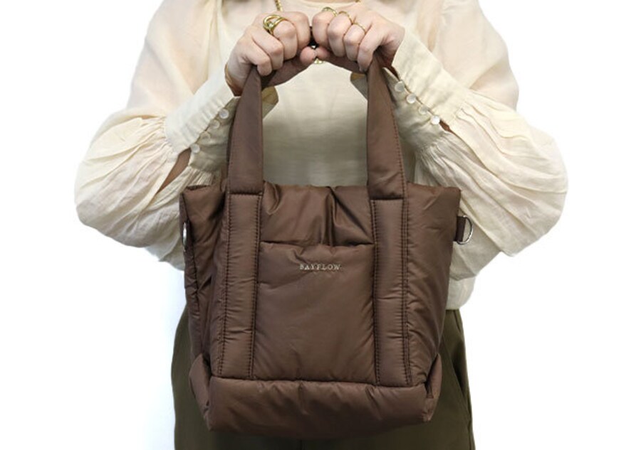 BAYFLOW 収納5ポケット キルティングバッグBOOK BROWN