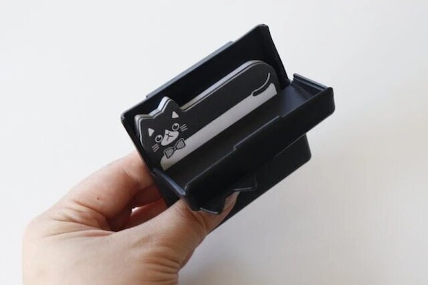 ダイソーの可愛いねこふせんケースセット ワイド BK