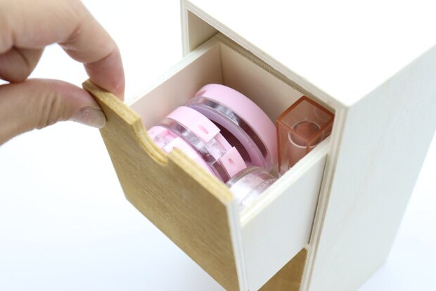 2段引き出し木製収納 コスメ収納 2段引き出し木製収納 コスメ収納