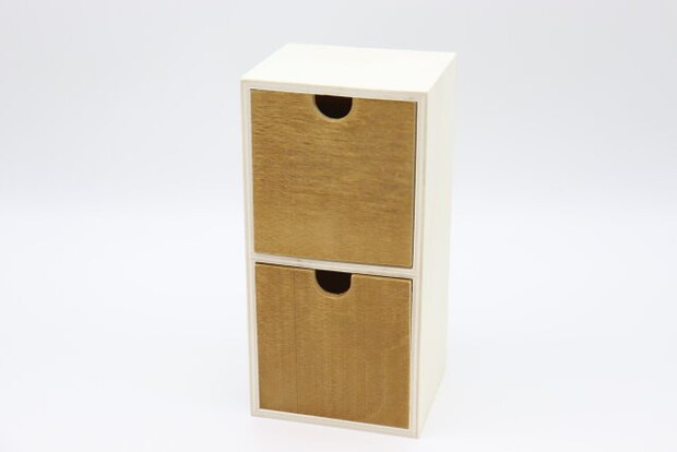 2段引き出し木製収納 2段引き出し木製収納