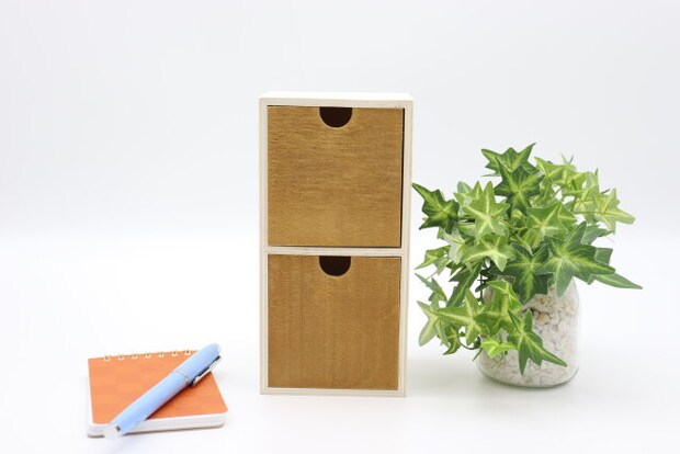 2段引き出し木製収納 インテリア 2段引き出し木製収納 インテリア
