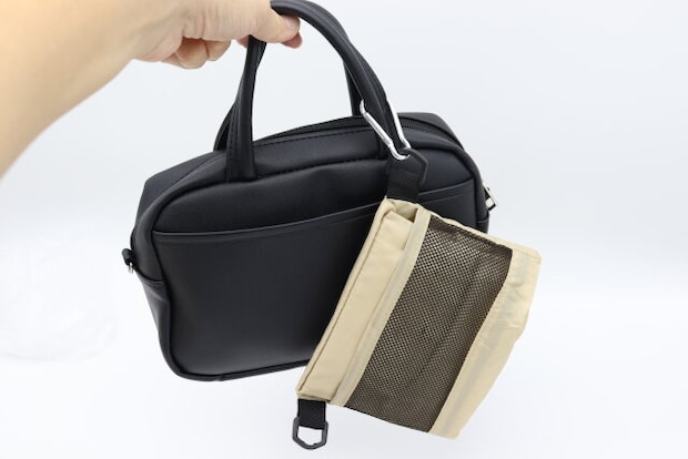 ショルダーになる折りたたみショッピングバッグ カラビナ併用 ショルダーになる折りたたみショッピングバッグ カラビナ併用