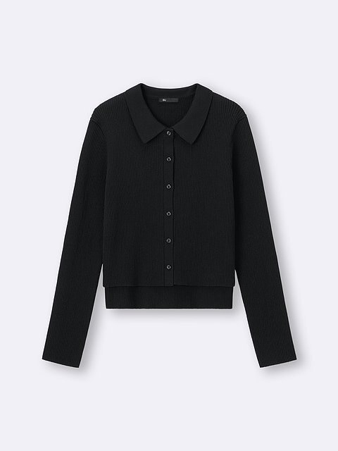 GU 2ピースリブニットポロシャツ GUの2ピースリブニットポロシャツ