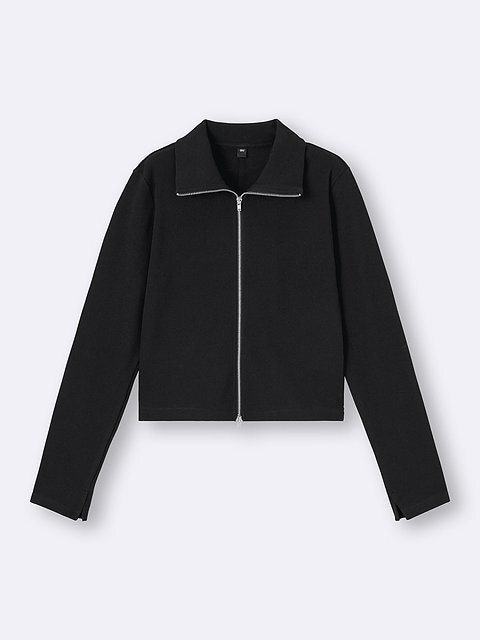 GU リブダブルジップカーディガン GUのリブダブルジップカーディガン