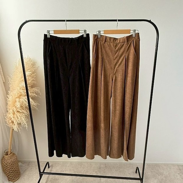 しまむら misato 細コール天タックワイドパンツ しまむらmisato細コール天タックワイドパンツ