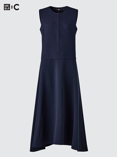 ユニクロのハーフジップワンピースノースリーブ