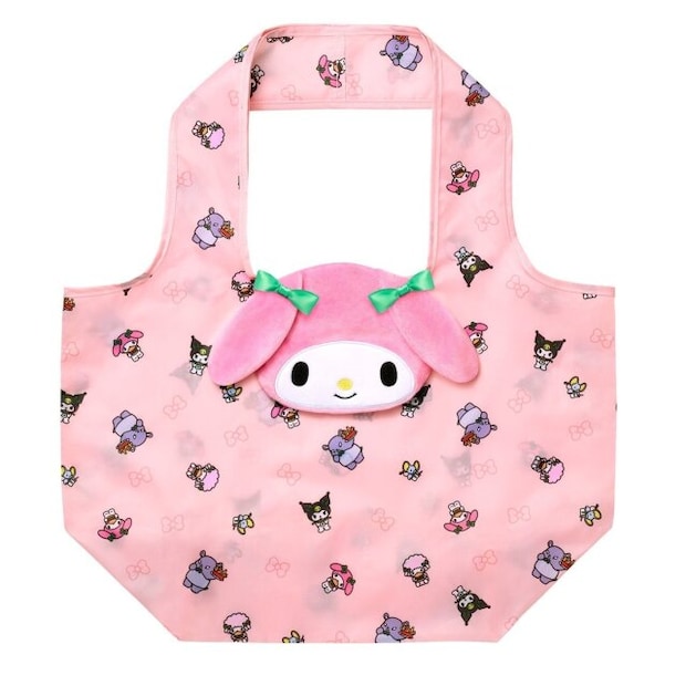 モスバーガーのフェイスポーチ付きエコバッグ（マイメロディ）のビジュアル