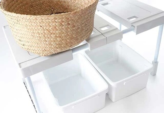 ダイソーの500円便利グッズ ダイソーの押入れフリーラック Lサイズの使用例