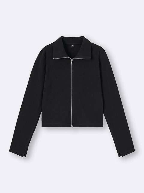 GUのリブダブルジップカーディガン