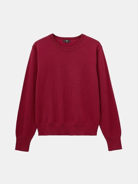 PLSTのメリノウールブレンドクルーネックセーター