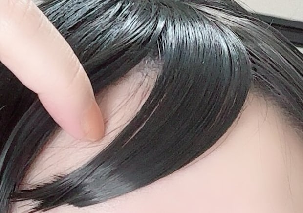 前髪ウィッグ（ベーシックカラー）　馴染みにくい