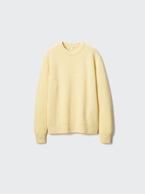 リブクルーネックセーター