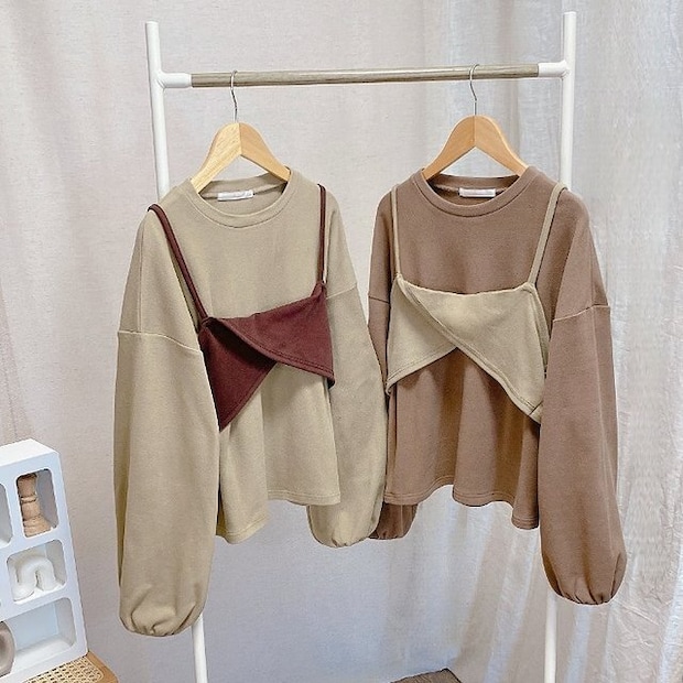 しまむらakane起毛プルオーバー＋ビスチェ