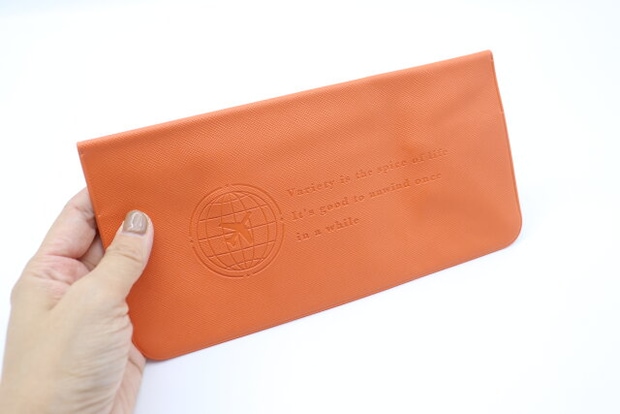 ダイソー　パスポートケース（ボタン付）　デザイン