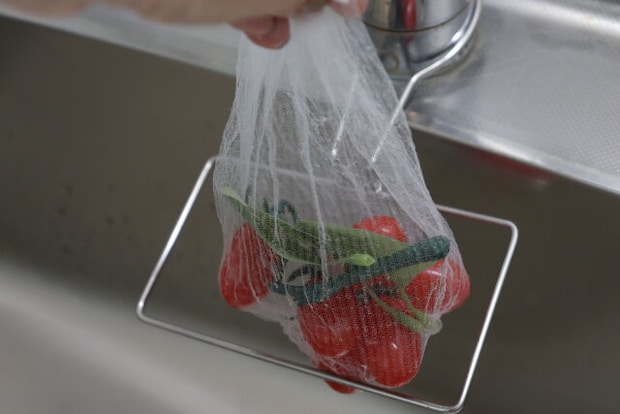 蛇口につけるステンレス水切りネットホルダー　ネット交換