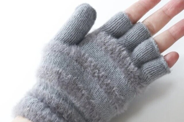 ダイソー　カバー付手袋（ボーダー）