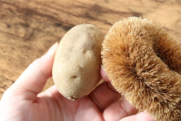 木柄たわし　野菜洗い