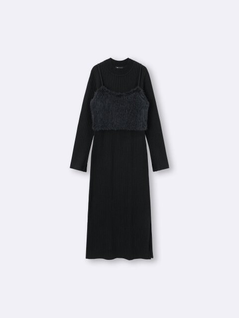 2ピースビスチェセットワンピース 2025gu冬値下げ女性2ピースビスチェセットワンピース